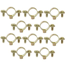 AERZETIX - C60427 - Set of 10 clamps supports easy attachment Ø18 mm - 3/8 inch - fixing pipe wall copper clamp sanitary screw tab - sanitary heating - made of steel