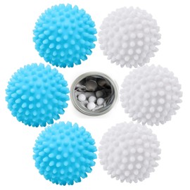 Dryer Ball, Pack of 6 Dryer Balls for Tumble Dryers, Washing Ball for Washing Machine, Reusable Dryer for Washing Machine, Tumble Dryer Balls, Fluffy Laundry (Blue White)
