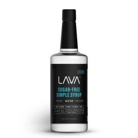 LAVA Premium Sugar Free Simple Syrup, Keto Friendly, Zero Sugar, Zero Carbs, Zero Calories, Sugar Substitute Sweetener, 33.8oz (1-Liter, 1-Pack)