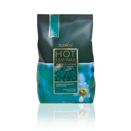 Italwax Italwax Azulene - 1kg / 2.2lb - Hard wax beads for hair removal - Natural formulation ideal for all skin type - Unscented - Recommended for Bikini Area and Armpits