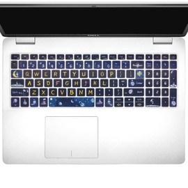 WSLUCKO Keyboard Cover Skin for 2021 2020 2019 Dell Inspiron 15 5501 5502 5505 5508 5584 5590 5593 5598 15.6" / Inspiron 15 7000 7590 7591 7501 7506 7706 7790 / Vostro 7590 5590 7500,Space Man