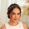 Formery Blue Rhinestone Flower Headband Black Crystal Bead Flowers Hairband