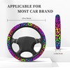 Rainbow Leopard Steering Wheel Cover,Cheetah Spots Elastic Non-Slip Steering Wheel