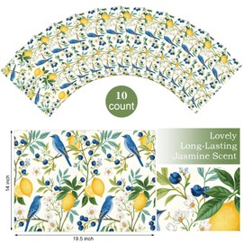 Gersoniel 10 Sheets Drawer Liners for Dresser Scented Drawer Liners Non Adhesive Scented Paper for Fragrant Home Shelf Closet(Lemon Scent,Lemon Pattern)