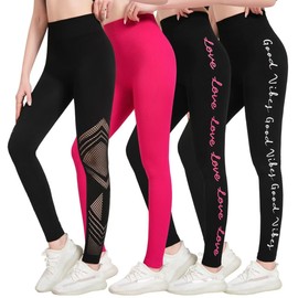 Just One Women’s High-Waisted Tummy Control Seamless Leggings, Coordinated 4-Pack for Workout, Lounging, Everyday Comfort Fit