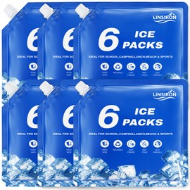 LINSIRON Reusable Ice Packs for Cooler, Long Lasting Cold Freezer Packs for Coolers and Lunch Boxes, Cold Packs for Camping,Beach & Fishing,‎10x9x1 Inches