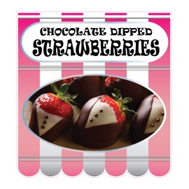 Food Truck Decals Chocolate Dipped Strawberries Concession Restaurant Die-Cut Vinyl J80 and Sign 24 in on Longest Side