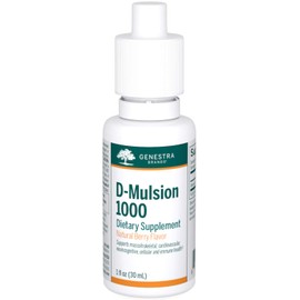 Genestra Brands D-Mulsion 1000 - Liquid Vitamin D Supplement - Natural Berry Flavor - 1 Fl Oz