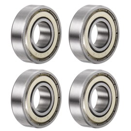 QUARKZMAN Set of 4 6001-ZZ Ball Bearings Deep Groove Ball Bearing Chrome Steel Z2 Double Metal Protected Bearing Skateboard Ball Bearing Set 12 mm x 28 mm x 8 mm Silver