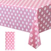 1 Piece Pink Polka Dot Rectangle Tablecloth - 54x72“ Decorative