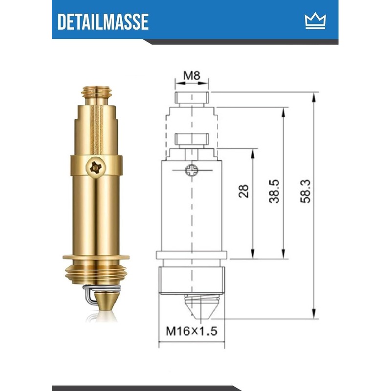 FEINER® Pop-Up Drain Valve, Compression Spring Element, Replacement for Brass