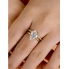 RODIFFY 4.0CT Pear Cut Engagement Ring Set,18K Yellow Gold Plated
