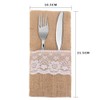 DECORA 4 X8 Inch Hessian Burlap Lace Jute Cutlery Pocket