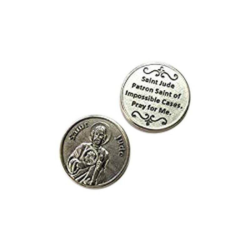 Saint St Jude Pocket Token Coin with Prayer Protection Protect