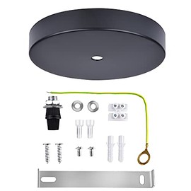 Arturesthome Ceiling Canopy Light Kit Rewind Single Hole with Hardware, Ceiling Plate for Pendant Lighting or Chandelier, Easier to Install Than Standard Canopies - Black 12cm