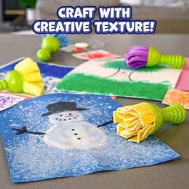 READY 2 LEARN Textured Art Tools - 4 Green Paint Sponges for Kids - Thick Kids Paint Brushes - Easy-Grip Paint Brushes - Art Supplies for Toddlers 1-3