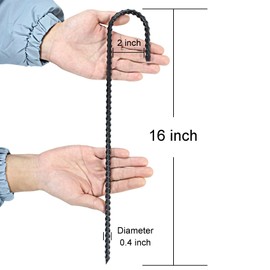 IHOSHENG 16 Inch J Hook Rebar Stakes Heavy Duty Metal Stakes for Ground Barrel Soil Tent Swing Set Fence Stakes Steel Anchors Anti-Rust Landscape Fabric Stakes (30)