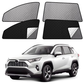 XCBYT 2019-2024 RAV4 Window Shades 4 Pack Set Dual-use Side Window Sunshade 6 Layers 99% Sun UV Blackout Thermal Insulation Privacy Shades + Car Mesh Window Covers