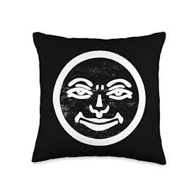 Eat My Shirtz Vintage White Rummikub Joker Face Grunge Throw Pillow, 16x16, Multicolor