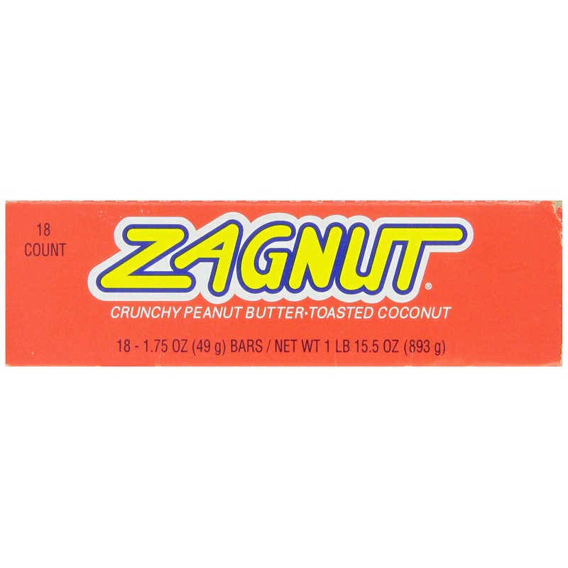 ZAGNUT Peanut Butter Coconut Candy Bar, 1.75 Ounce (Pack of