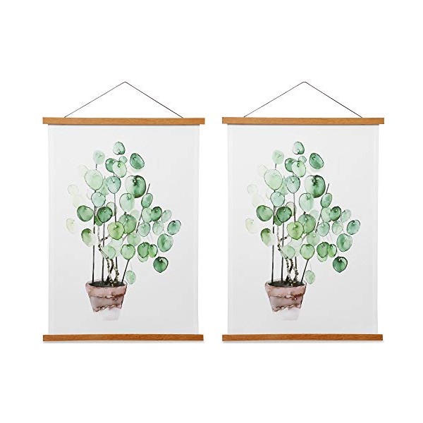 Magnetic Poster Frame Hanger, Natural Teak, 12x18 12x16 12x24 Poster