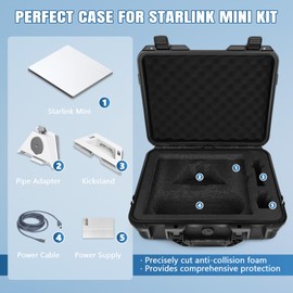 Starlink Mini Case, IP67 Waterproof for Starlink Accessories, Hard Case with Foam Precision Cut for Starlink Mini Dish Kit