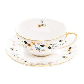 Biene und Blumen Teetassen und Untertassen Keramik Teetasse Tasse Kaffee (1 Tasse und 1 Platte)