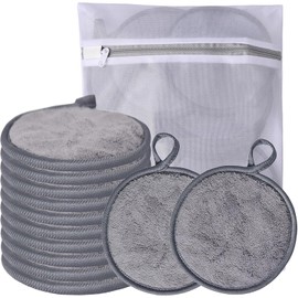 Almohadillas desmaquillantes reutilizables grandes para el rostro, paños desmaquillantes de microfibra suave lavables, de primera calidad