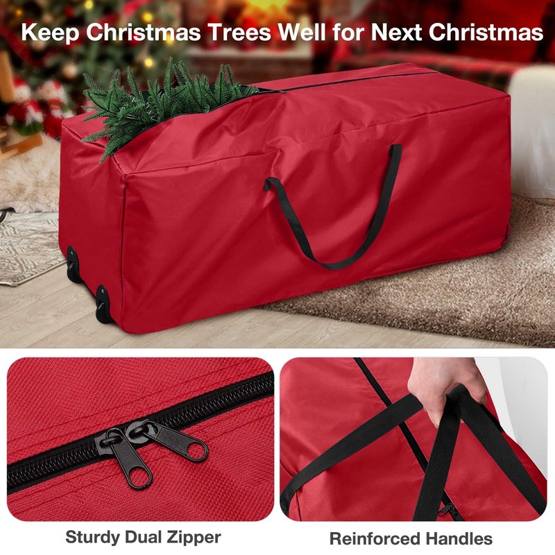 Rolling Christmas Tree Storage Bag - Storage for 9-Foot Christmas