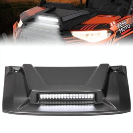 KEMIMOTO Hood Scoop with LED Spot Light Compatible With Polaris Ranger XP 1000/ Ranger Crew XP 1000 2018-2023 2024, Hood Scoop with LED Auxiliary Light Kit Accessories