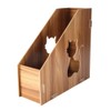 Tyenaza Desktop File Magazine Folder Holder, Wooden Hollow Cat Desktop