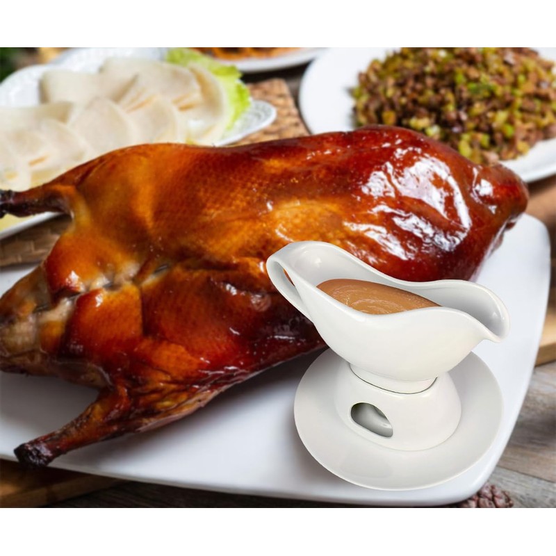 KOVOT 12 Ounce Gravy Boat, Warming Stand & Tray |