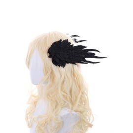 C-108-2 Black Angel Wings Goddess Hair Clips Gothic Lolita Party Celebration Hair Accessories Head Accessory