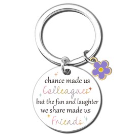 VMHEFAV Retirement Gift For Women Unique Coworker Keychain Gifts For Female Colleague Work Bestie Cute Flower Decor Charm Keyring Present For Her Going Away Christmas Funny Farewell Gifts