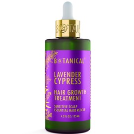 Botanical Hair Growth Lab Lavender-Cypress Scalp Stimulating Pre-Shampoo Oil Serum – Hair Thickening Treatment for Thinning Hair & Sensitive Scalps – Plant-Based Nourishing Formula
