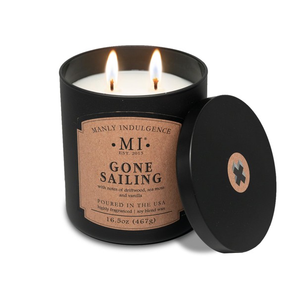 Manly Indulgence Gone Sailing Scented Candles for Men, 2 Wick,