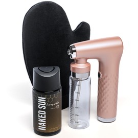 ICON Portable Self Tan Spray Tan Machine Airbrush with Naked Sun Honey Water Sunless Solution and Tanning Lotion Mitt
