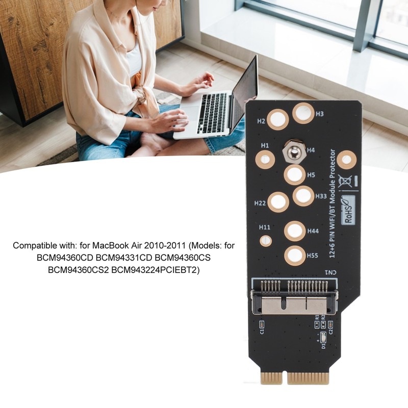 12+6Pin WiFi Network Card and Bluetooth Module Protector Adapter for