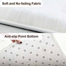 TWINNIS Super Soft Shaggy Rugs Fluffy Carpets 4x5.9 Feet, Indoor Modern Plush Area Rugs for Living Room Bedroom Kids Room Nursery Home Decor, Upgrade Anti-Skid Fuzzy Rug, Cream White