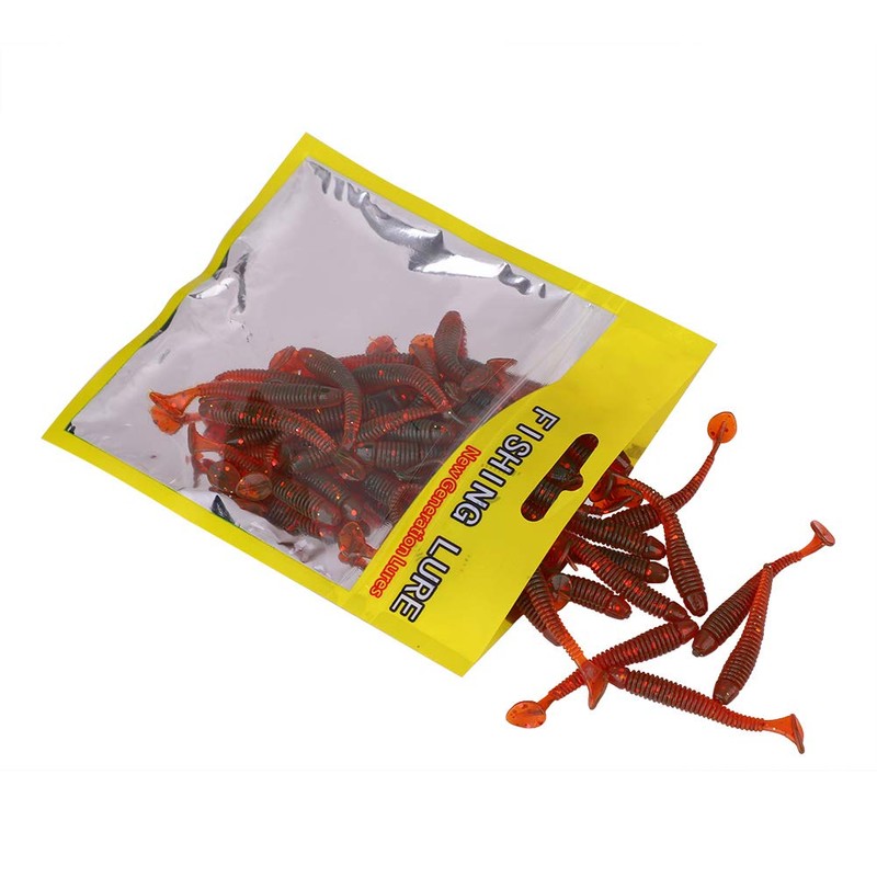 50 Pcs 5cm Fishing Lures, Fishing Baits Soft Plastic Fishing