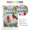 Girlly Winter Christmas Cardinal Garden Flag Double Sided 12x18 Inch
