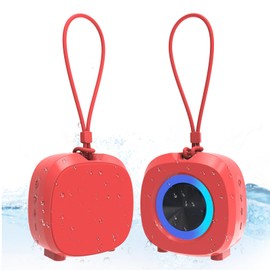TWS Bluetooth Speaker Clear Loud Stereo Sound Portable Wireless Speaker with Lights IPX5 Waterproof Speakers BT5.3 Small Speakers Long Playtime for Home/Party/Outdoor/Beach Electronic Gadgets (Red)