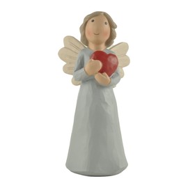 DurableDelights Angel Figurine with Love Holding Heart in Hand Cute Resin Angel Statue for Your Lover Wonderful Study Table Officer Decor 5.83" Inch