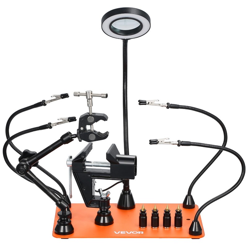 VEVOR Magnetic Helping Hands Soldering Station, 4 Arms Third Hand