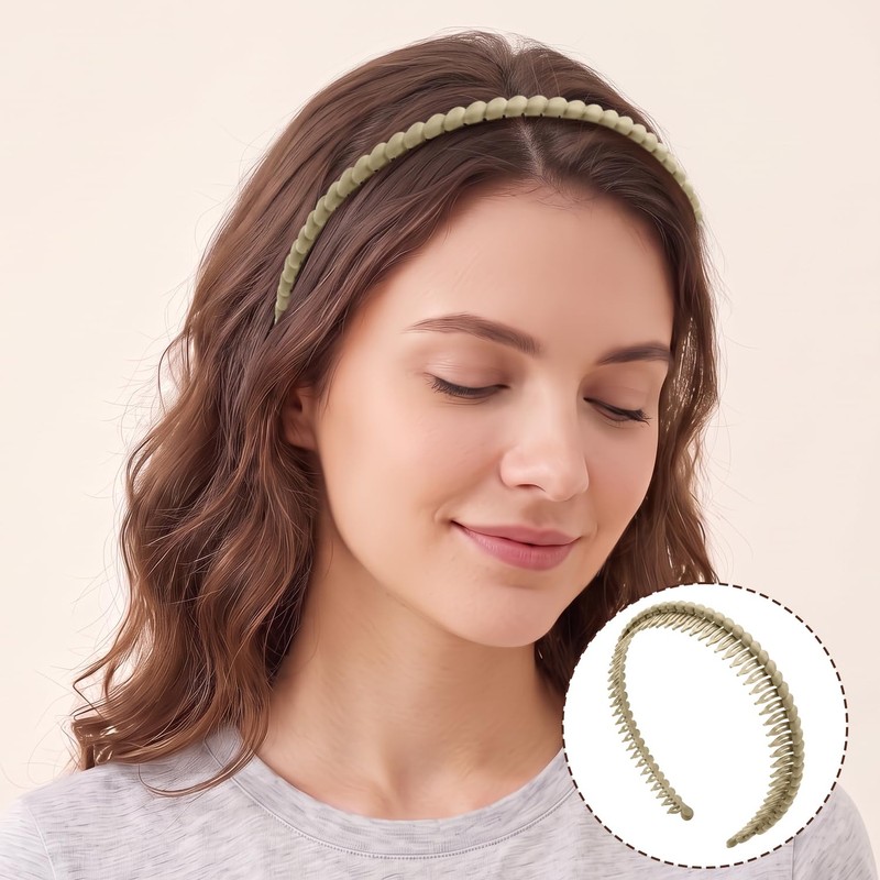 CAVIXO 4 Pack Headbands with Teeth Non-Slip Plastic for Women