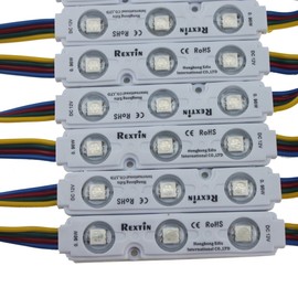 Rextin 200pcs 12V 5050 SMD 3 LED Module RGB Color Changing Lights Lamp for Home Garden Xmas Wedding Party Decoration Letter Design (RGB Injection)