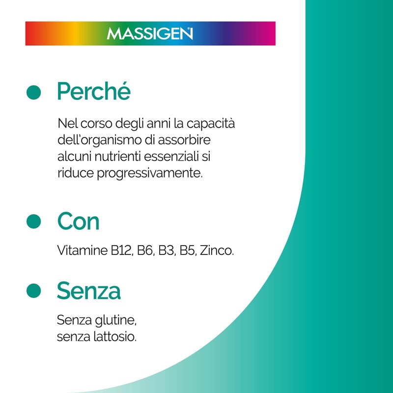Massigen - Vitamina B12 Alta Concentrazione, Integratore Alimentare con Zinco