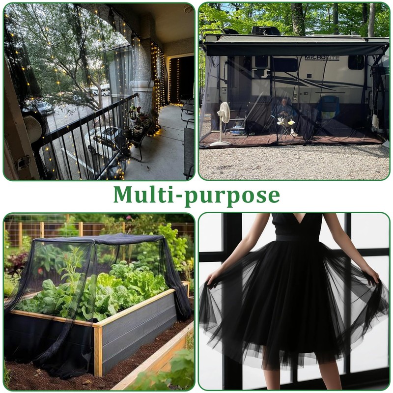 2PCS Mosquito Netting for Patio,10 x 16.5 Ft Garden Mesh
