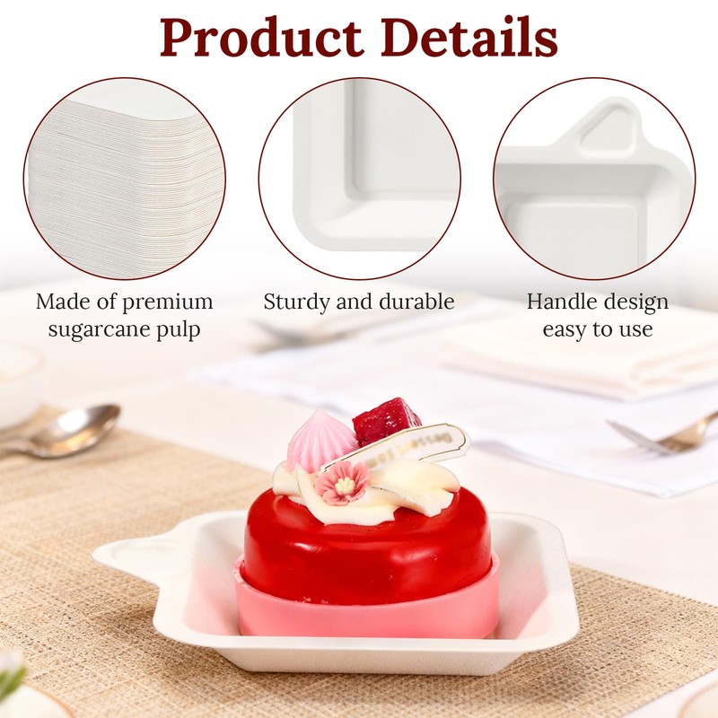400 Pcs Small Disposable Paper Plates 4 Inch Mini Square