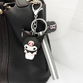BEE&FLOWER Kuromi Key Chain Bags Decorative Kawaii Key Ring Cute Anime Key Chain Girls School Bag Keychain Keyring Gift for Kids Kuromi